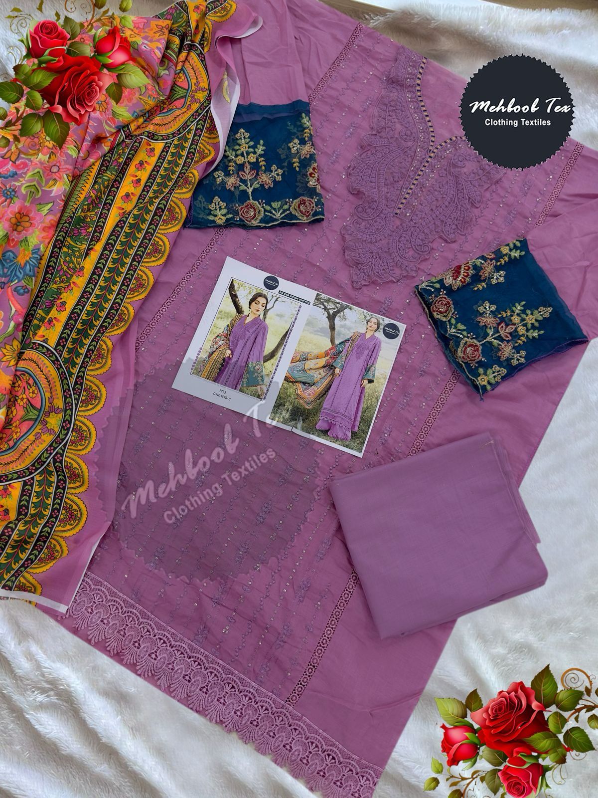 Mehboob Tex 1578 B And C Cotton Dupatta Pakistani Salwar Suits Wholesalers In Delhi